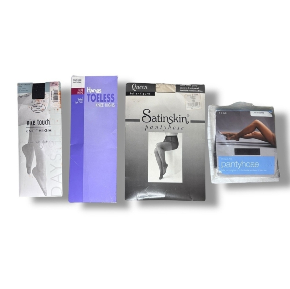 SEARS x HANES x SATINSKIN x WALGREENS Mixed Hosiery Lot of Four